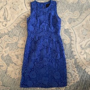 J Crew Lace Sheath Dress in Caribbean Blue